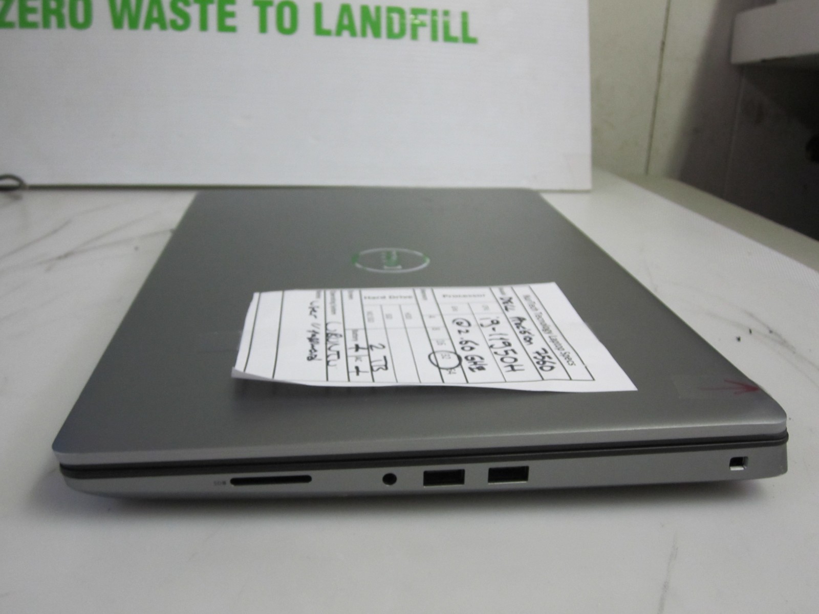 Dell Precision 7560 i9-11950H 2.60GHz 32GB 2TB UBUNTU Laptop + AC