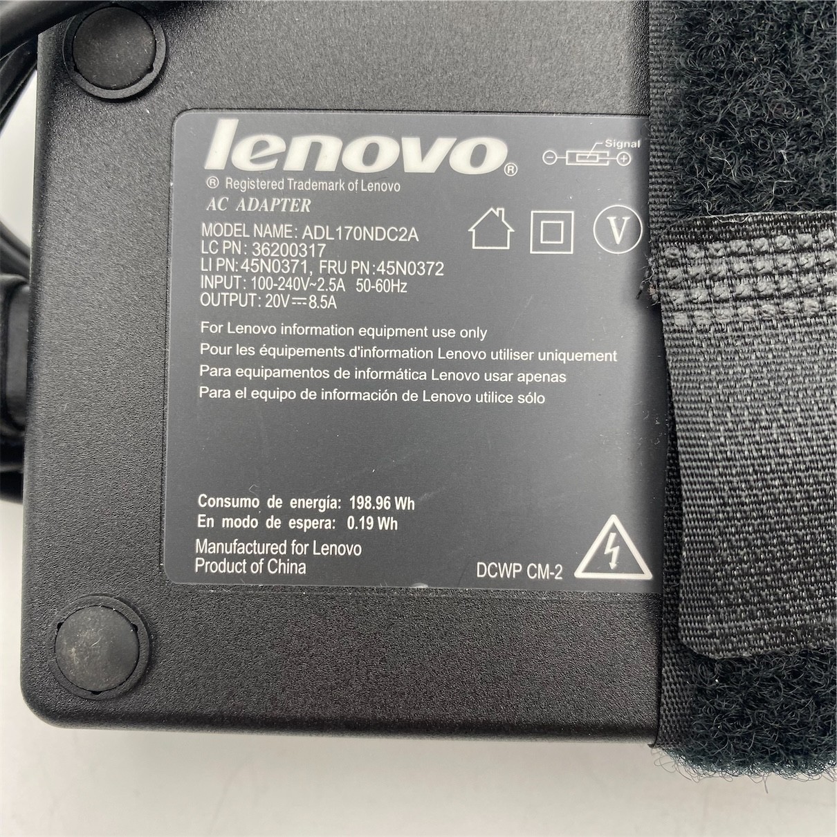 Lenovo ThinkPad 170W AC Adapter Charger 45N0372 45N0371