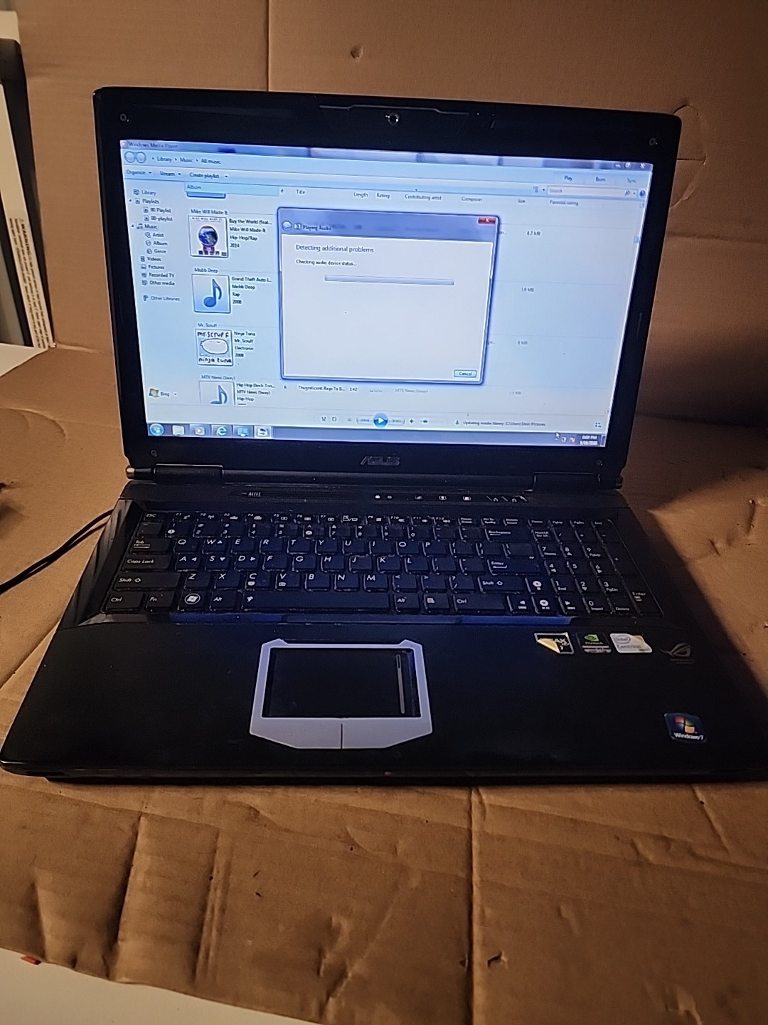 ​Laptop Asus ROG G60 Core 2 Duo P7450 4GB RAM 1GB GTX 260M Win 7 – Para Partes