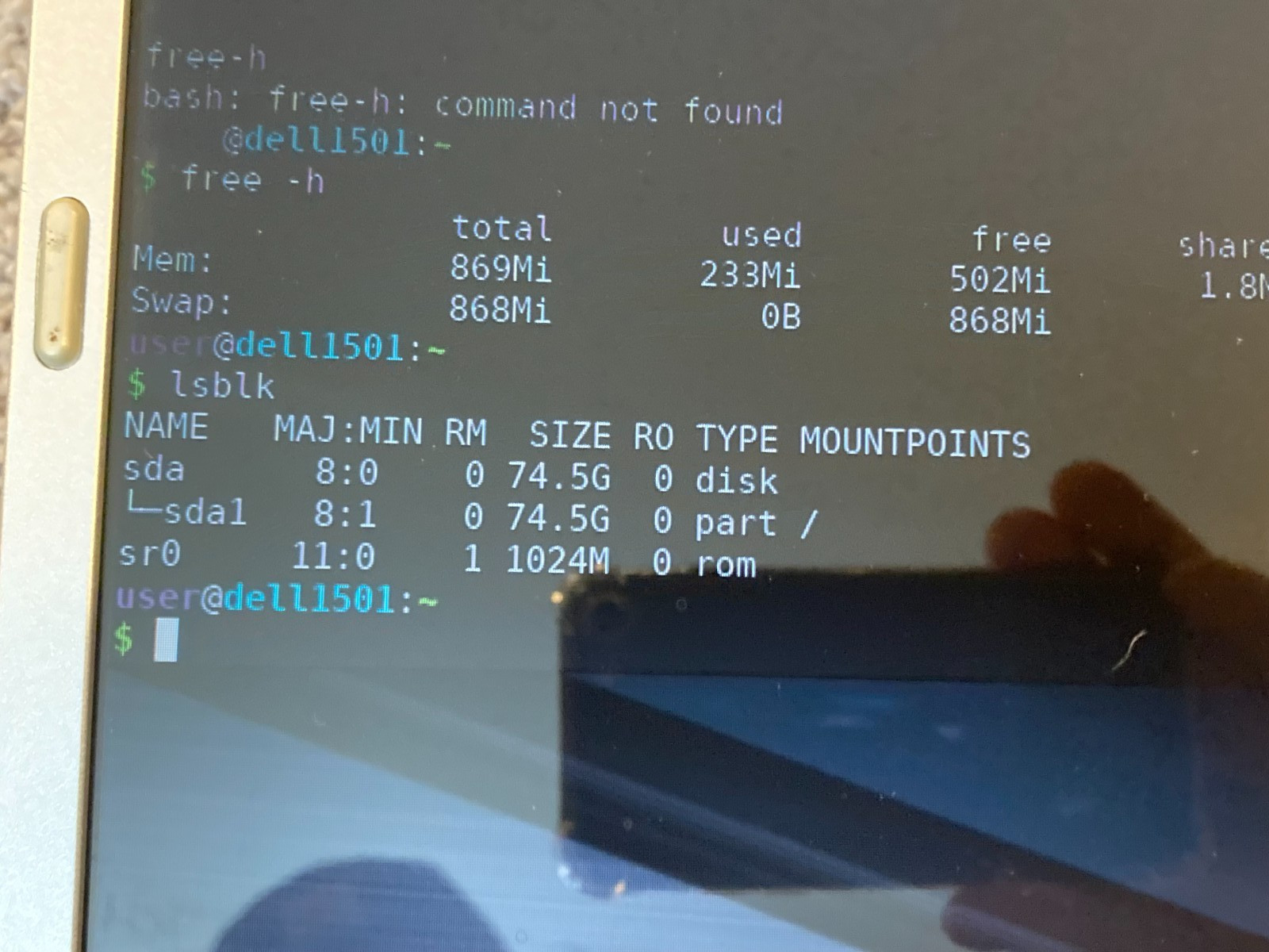 Dell Inspiron 1501 AMD Turion 64 1GB RAM 74GB HDD Linux