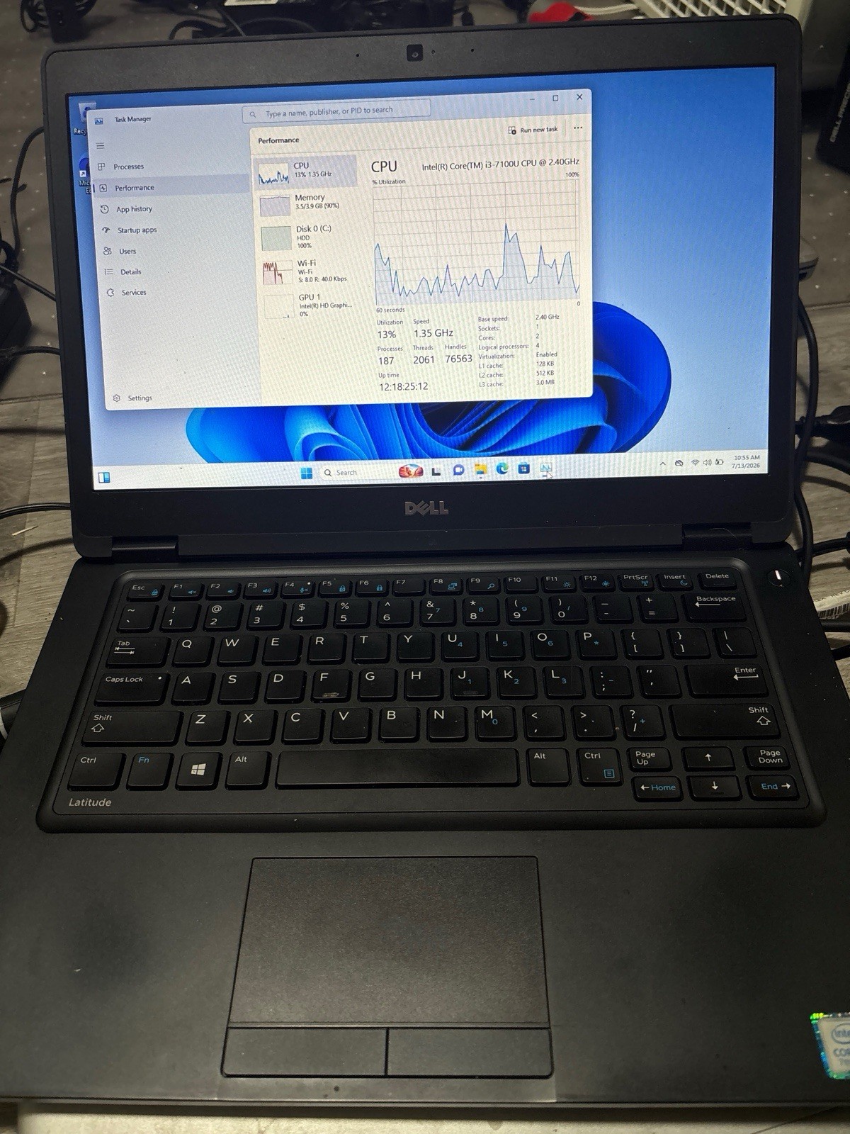 Dell Latitude 5480 Laptop i3 7th Gen 4GB RAM 500GB HDD Windows 11