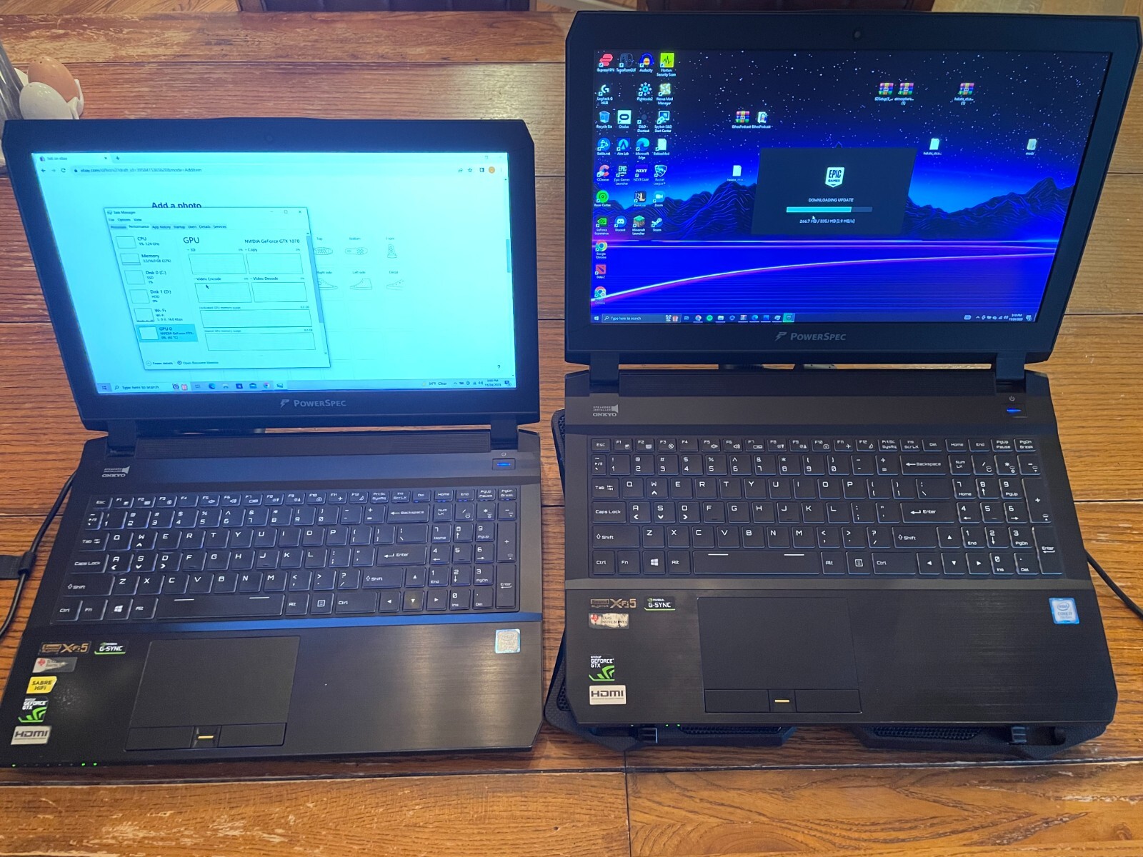 PowerSpec 1510 i7-7700HQ GTX 1070 Gaming Laptop 15.6 in display RGB Keyboard