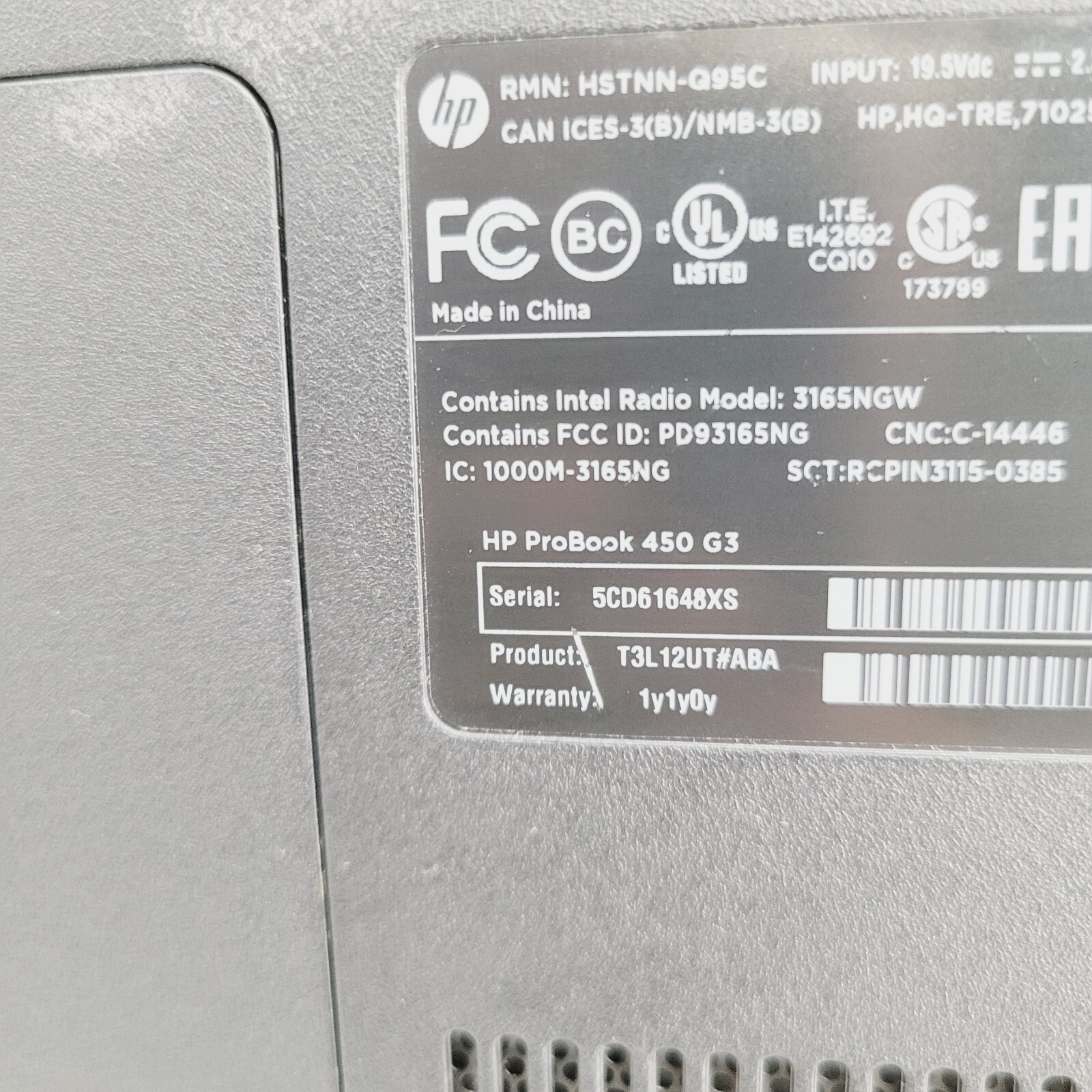 HP ProBook 450 G3 Core i5 6200U 2.3GHz 12GB RAM No HDD 15.6″ – ***BOOT TO BIOS