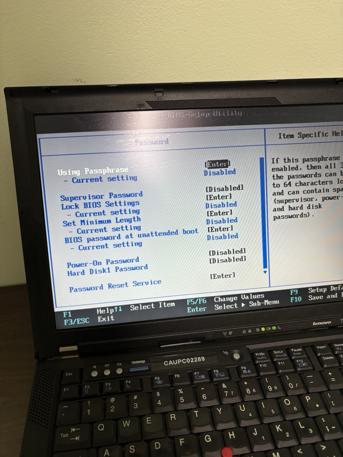 Lenovo Thinkpad T61 Powers On Untested