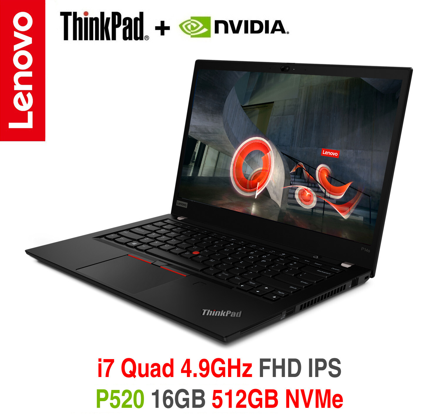 ThinkPad P14s i7 4.9GHz P520 FHD IPS 16GB 512GB NVMe 4Y Premier OS Warranty T14