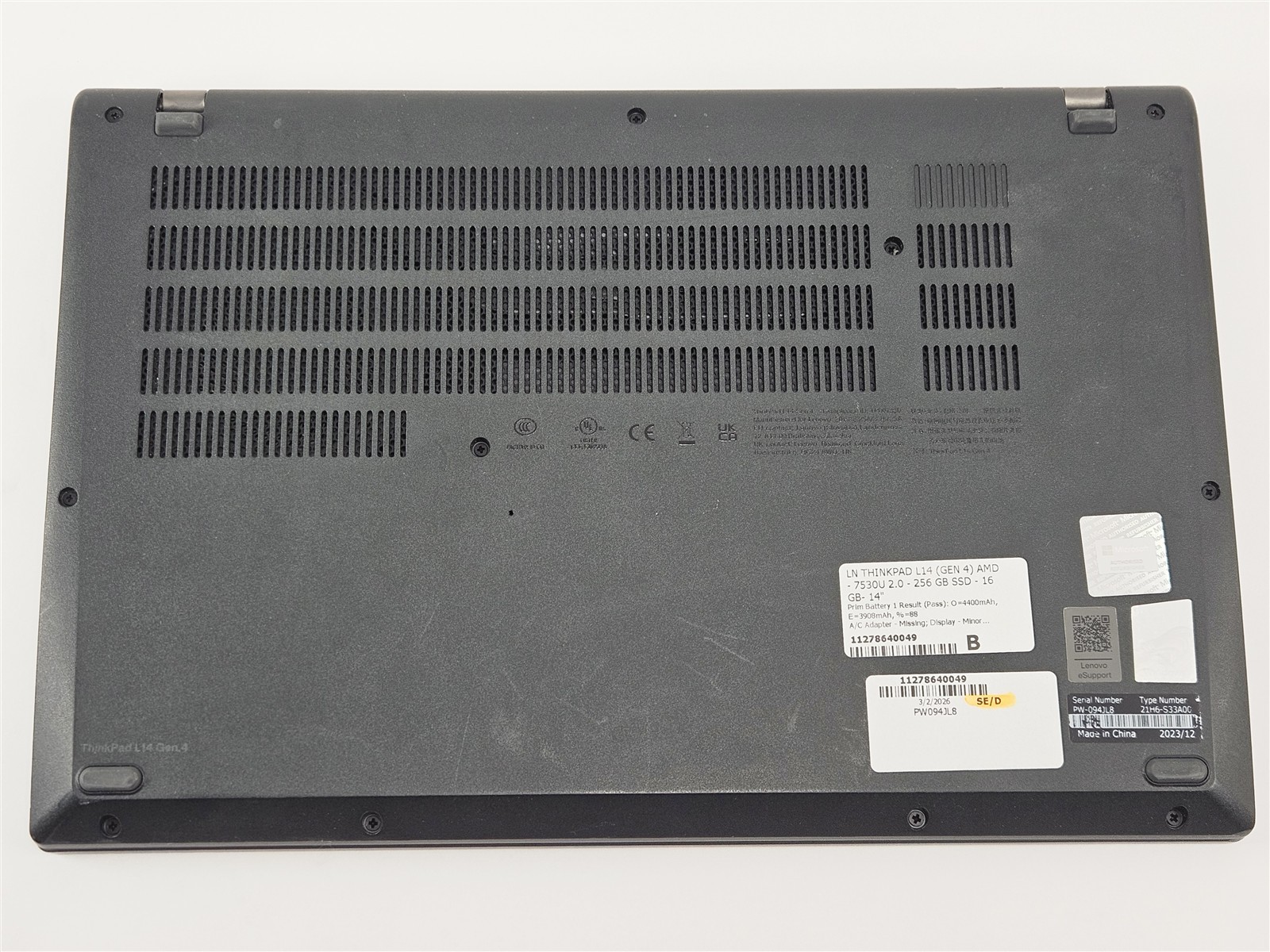 Lenovo 14″ ThinkPad L14 Gen 4 21H5 Ryzen 5 PRO 7530U 16GB RAM 256GB SSD Black