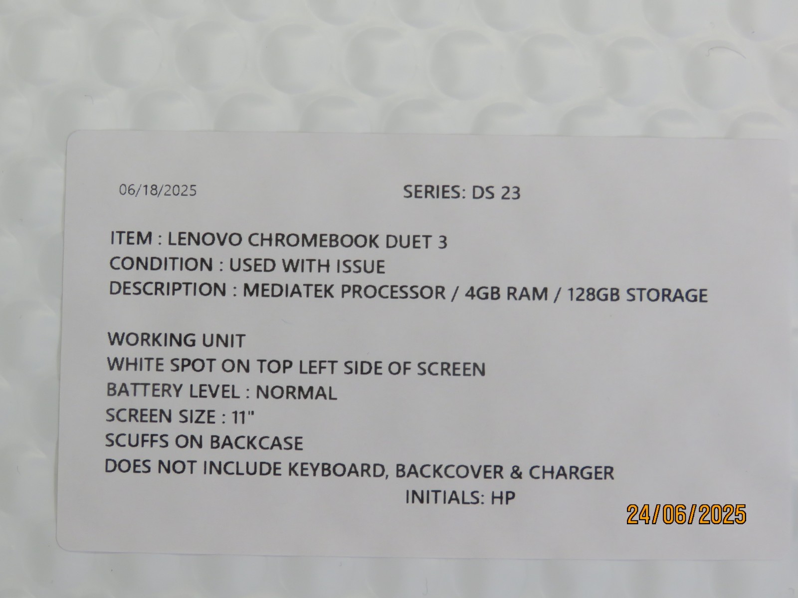 LENOVO CHROMEBOOK DUET 3 MEDIATEK PROCESSOR 4GB RAM 128GB STORAGE [DS23]