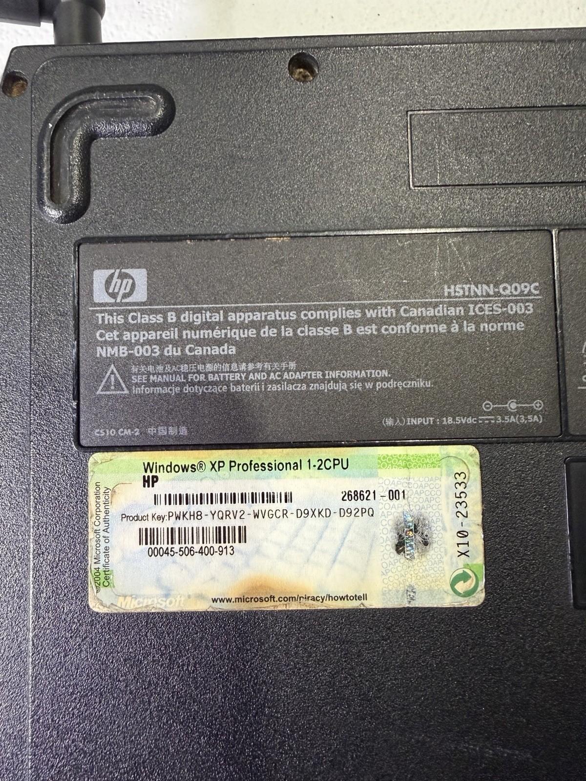 HP Compaq nx9030 Laptop Intel Centrino Windows XP Excellent Condition No Charger