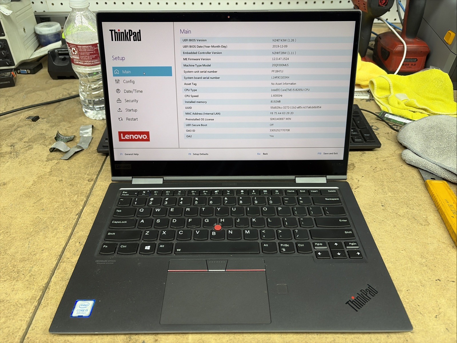 Lenovo ThinkPad X1 Yoga 4th Gen i5-8265U @ 1.60 GHz 8GB RAM NO OS/SSD/AC W/ PEN