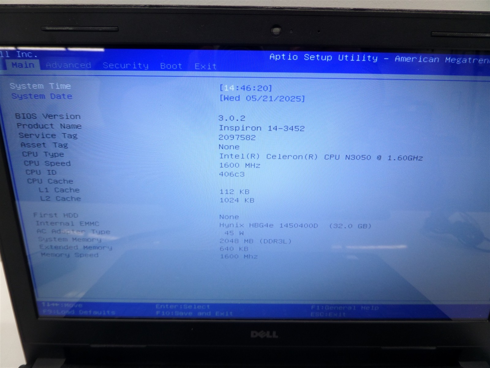 Dell Inspiron 14 3452 14″ Laptop w/ N3050 1.6GHz CPU 2GB RAM 32GB eMMC Win 10