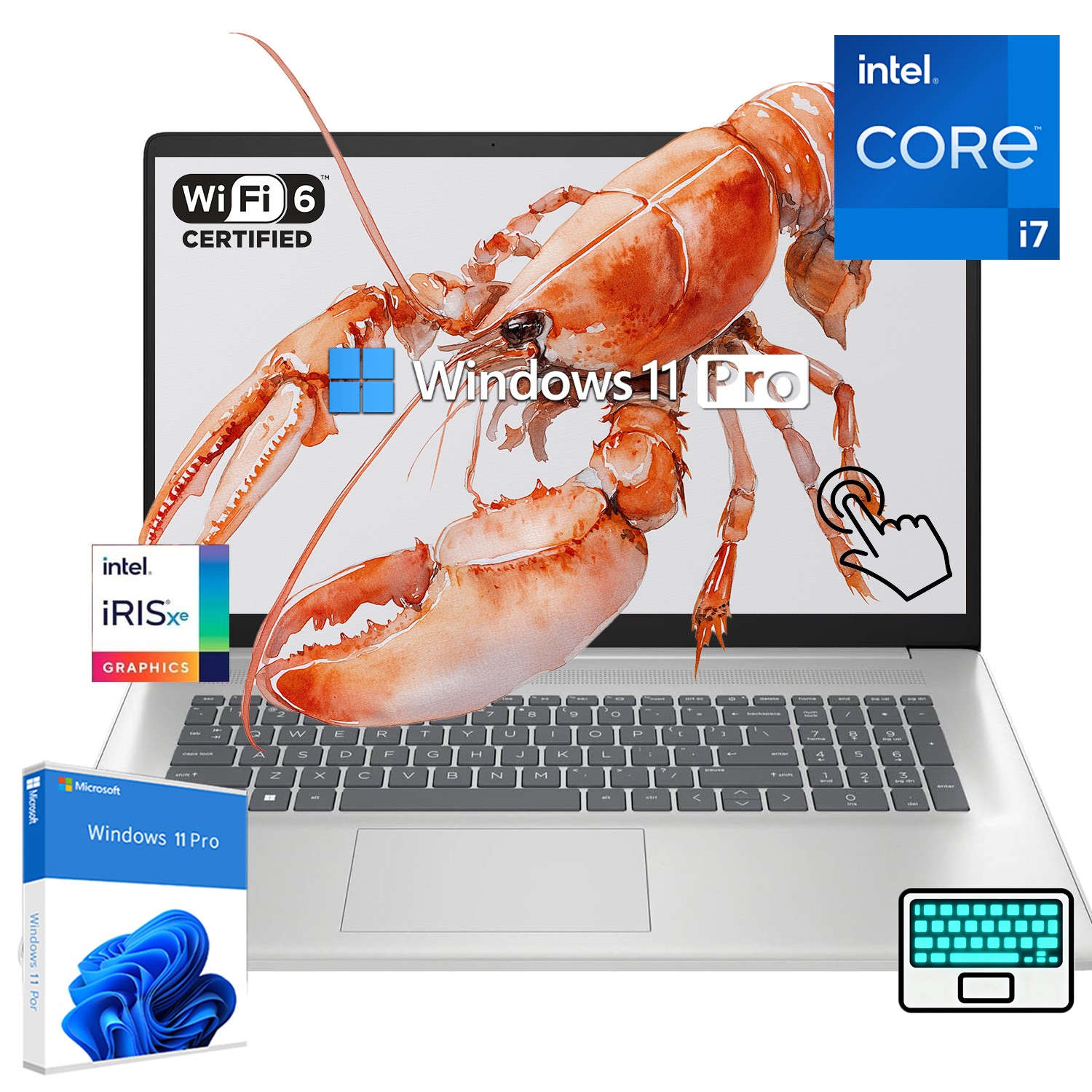 HP Laptop 17.3″FHD Touch Backlit PC Intel Core i7 UpTo 64GB RAM 2TB Windows 11