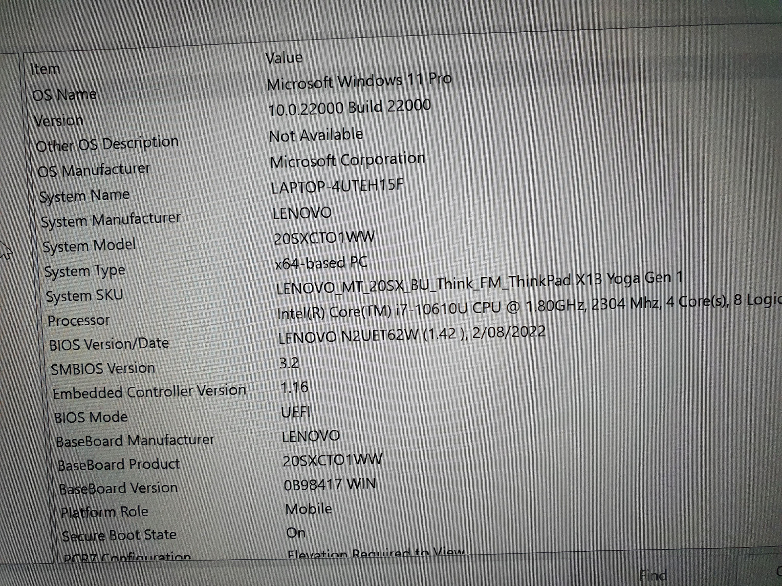 ThinkPad X13 Yoga Gen1 13.3” Laptop vPRO i7-10610U 16GB 512GB W11PRO