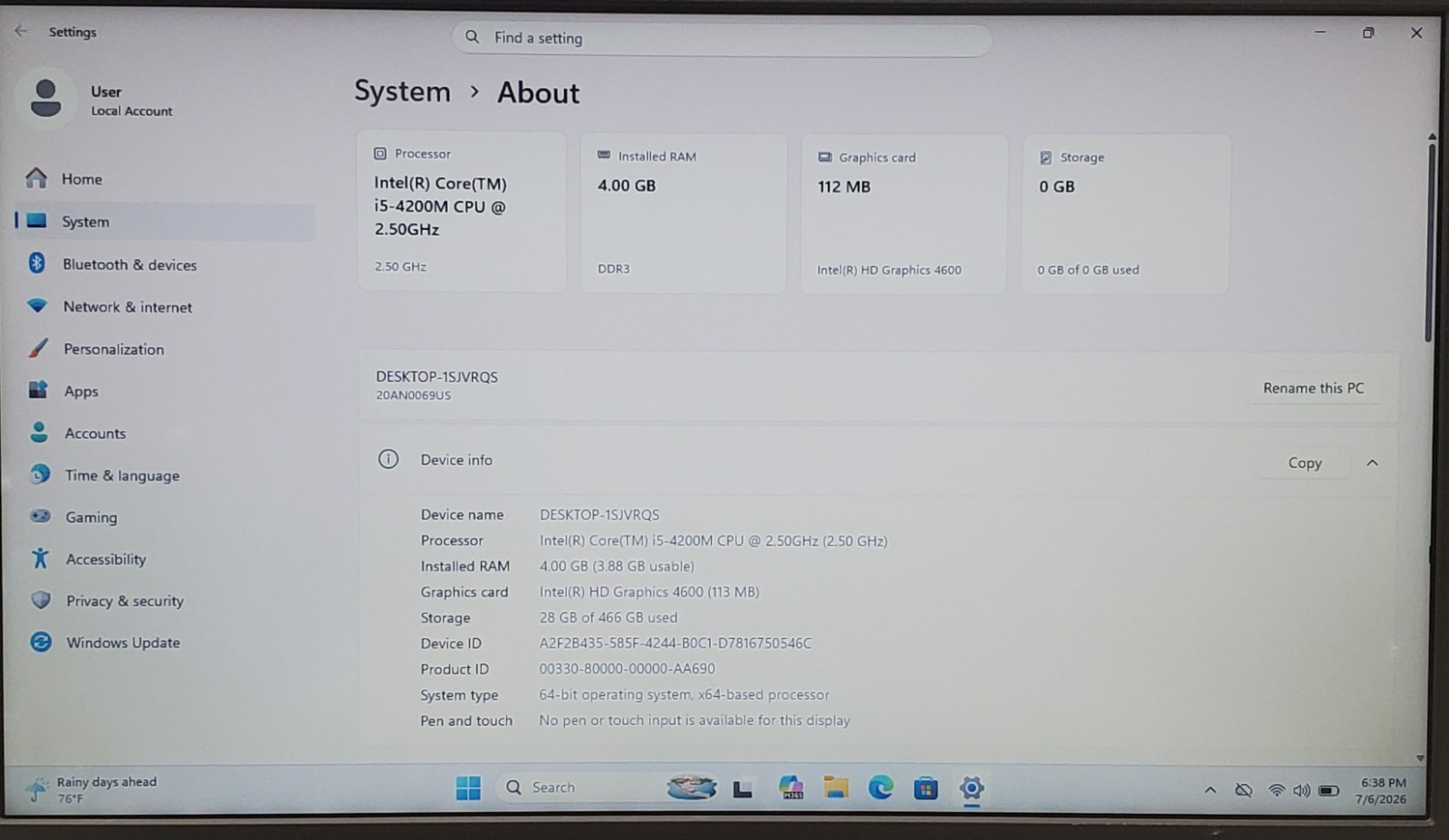 Lenovo ThinkPad T440p Core i5-4200M @ 2.50GHz 4GB RAM 500GB HDD Windows 11 Pro.