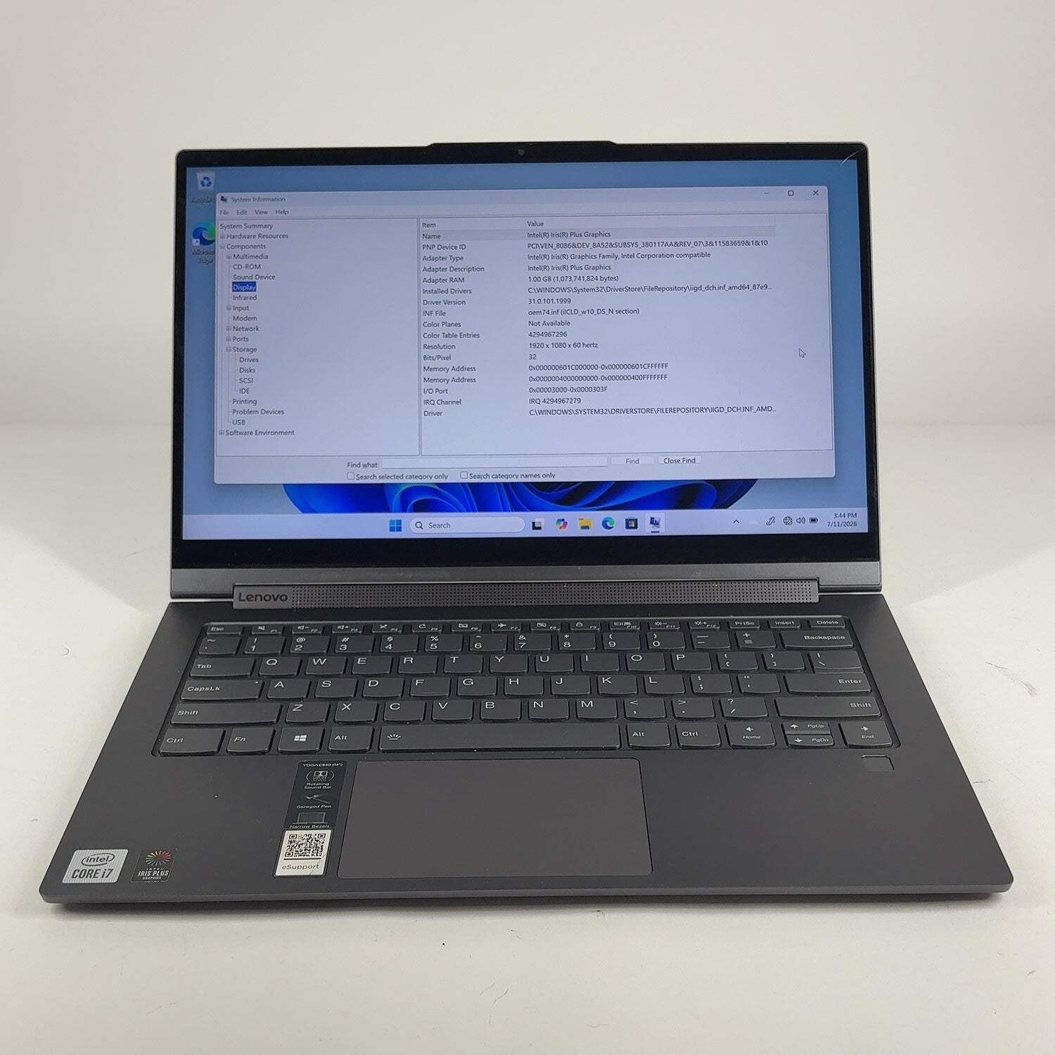 Lenovo Yoga C940 81q9 14″ i7-1065G7 1.3GHz 12GB RAM 512GB SSD
