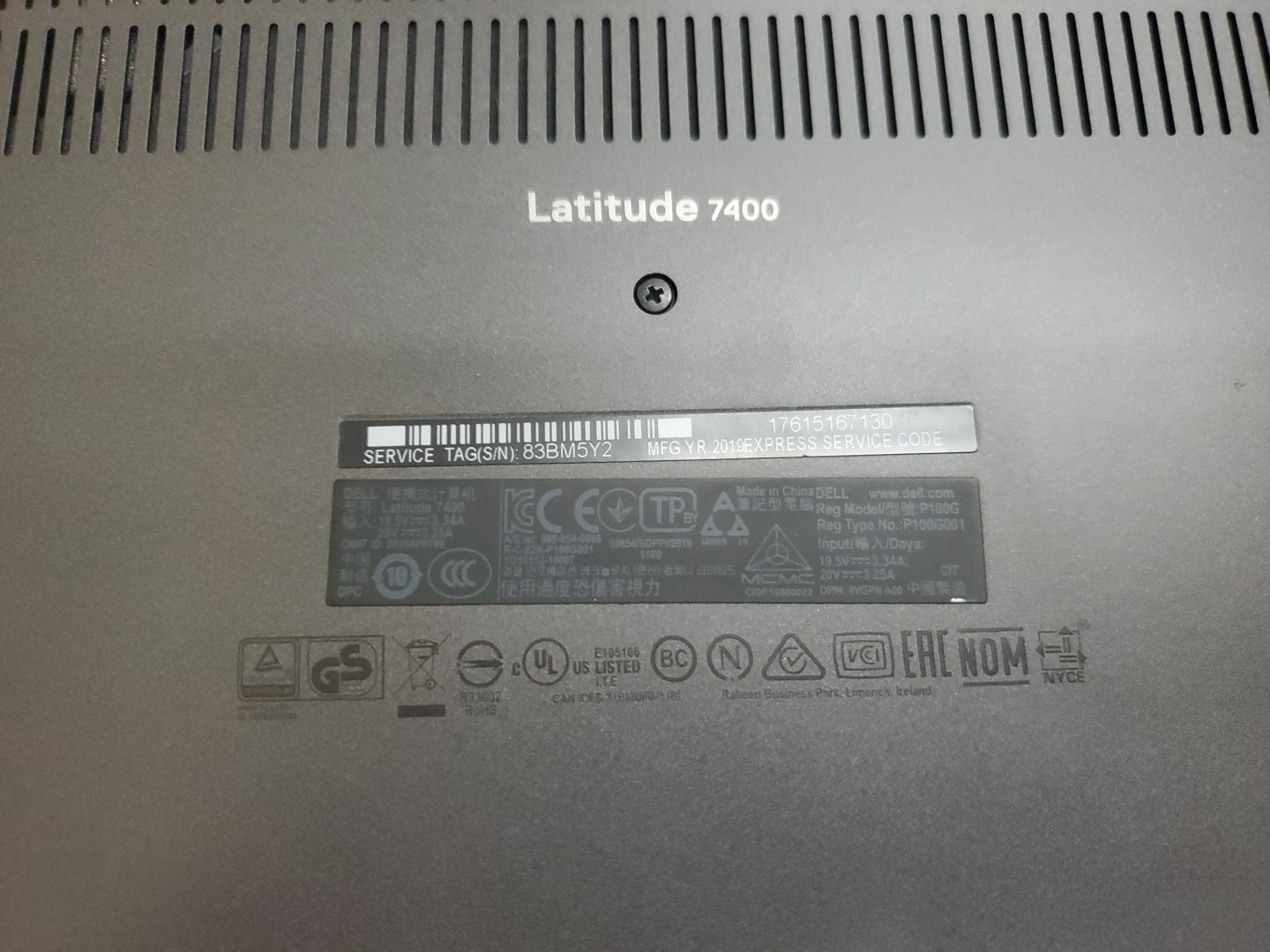 Dell Latitude 7400 14″ i5-8365U 8GB 256gb SSD Laptop W11P 123125-1