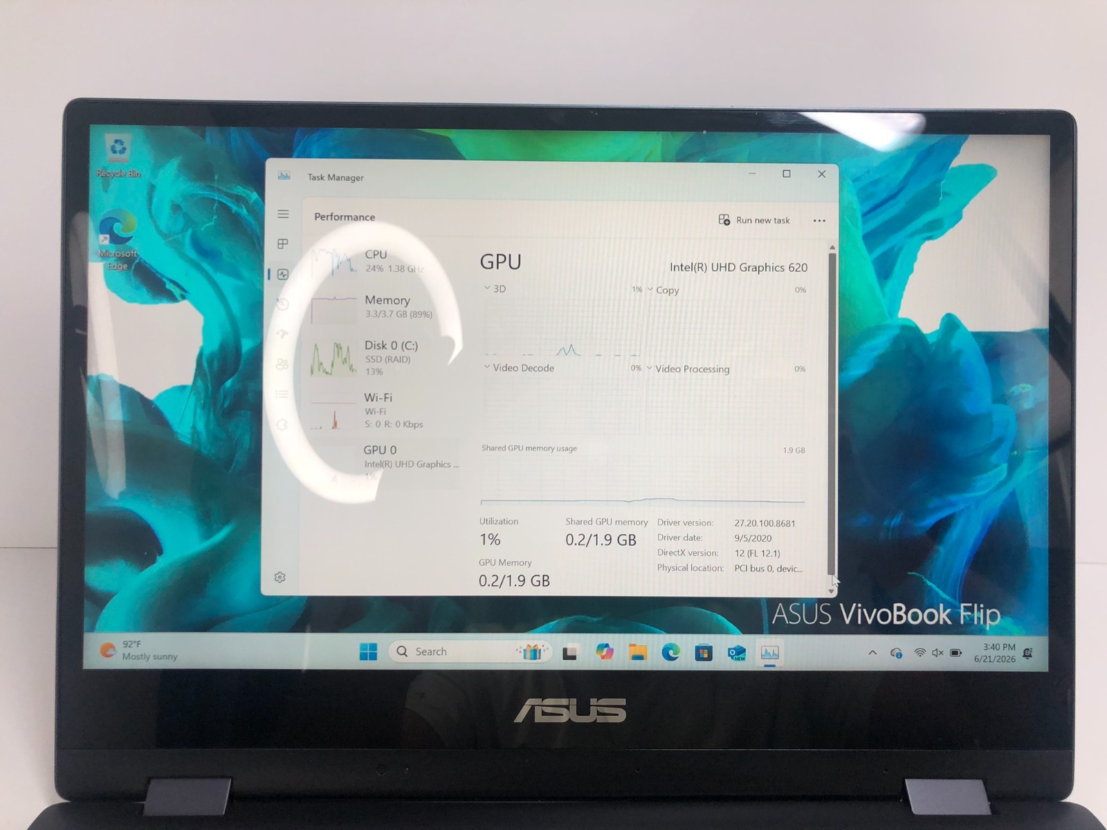 ASUS VivoBook Flip TP412F 14″ i3-8145U 4GB RAM 128GB SSD (Used)