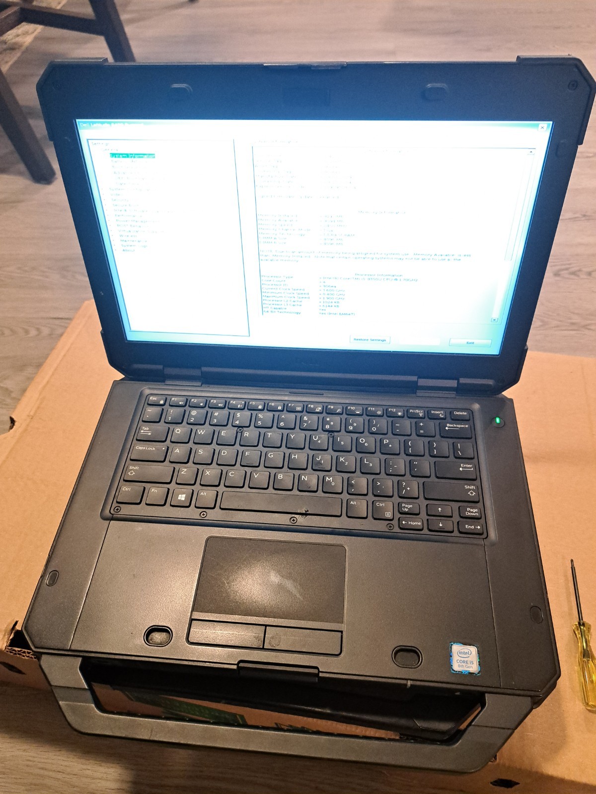 Dell Latitude 5420 Rugged 14″ Touchscreen i5-8350U 8GB RAM NO SSD