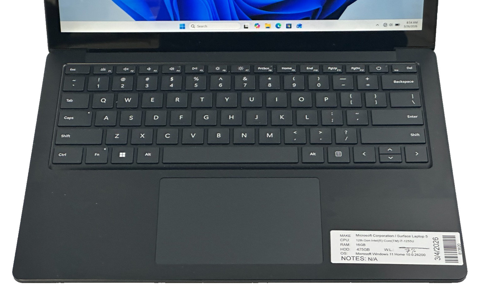 MICROSOFT SURFACE 5 LAPTOP i7-1255u @ 1.70 GHZ 16GB RAM 475GB SSD (lp685)