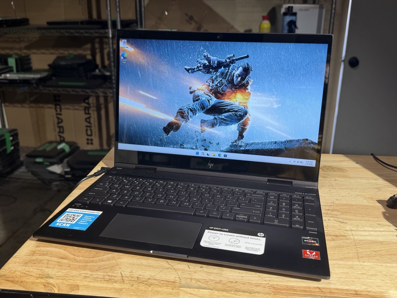 HP Envy x360 15.6” Touchscreen Ryzen 5 2500U 16GB RAM 512GB SSD New Battery