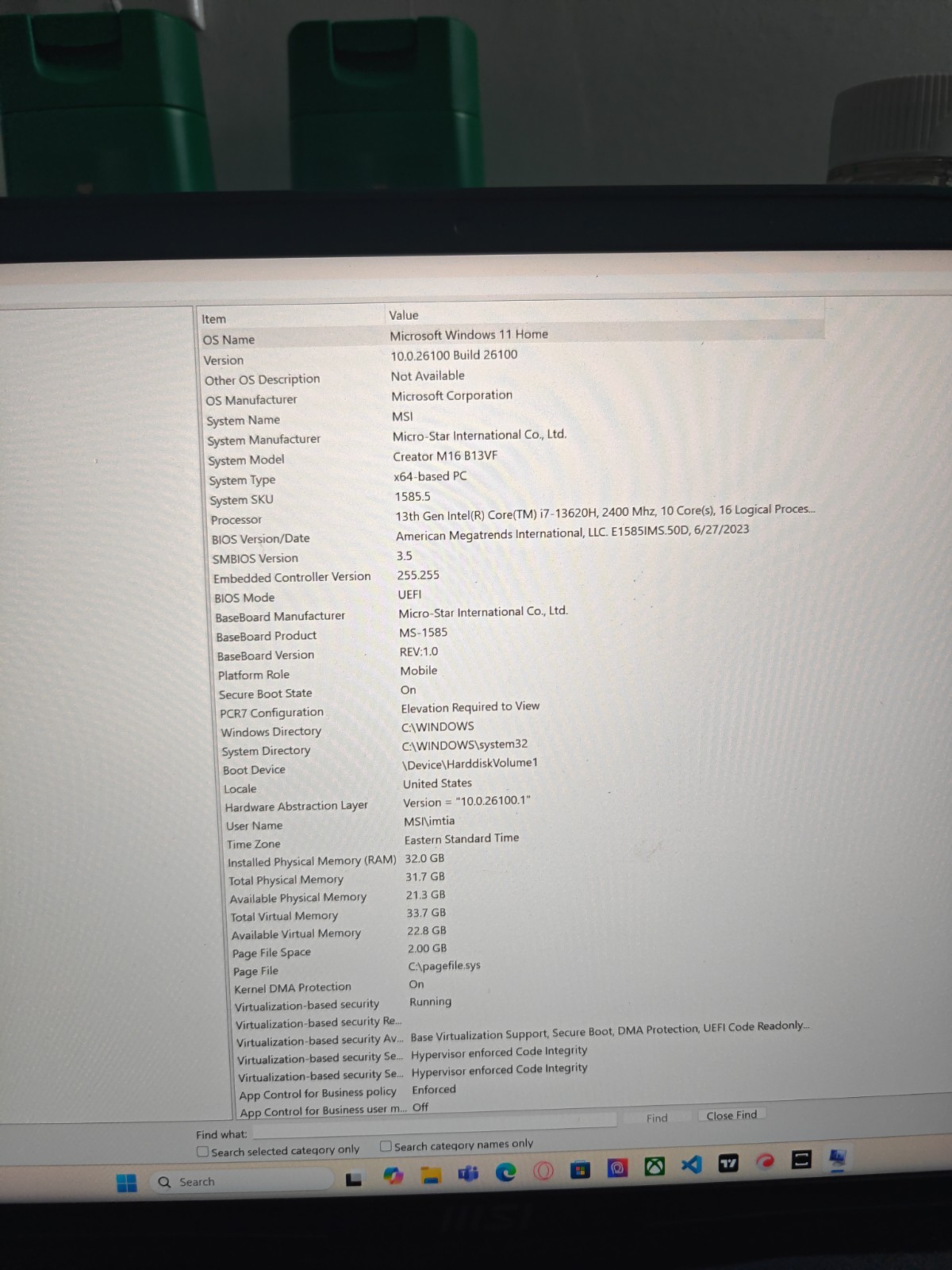 MSI Creator M16 – i7 13th Gen – RTX 4060 – 32GB RAM – 1TB SSD