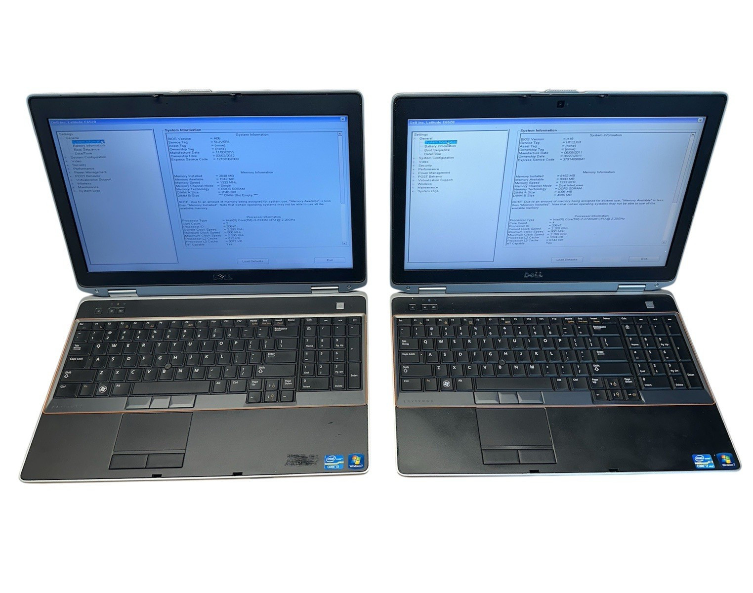 *LOT OF 2* DELL LATITUDE E6520 – i3 i7-2720QM / 2GB 8GB RAM *NO HDD /