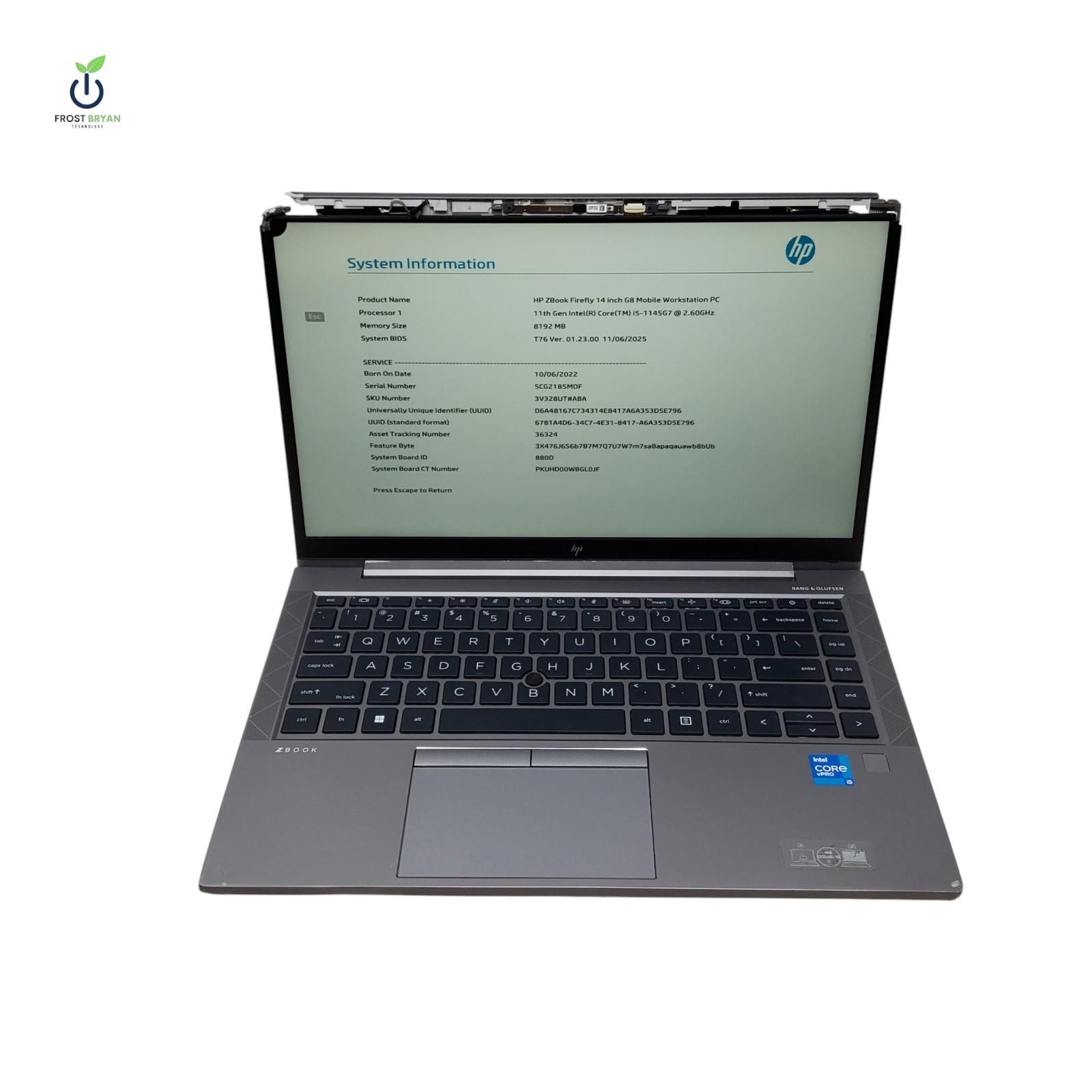 HP ZBOOK FIREFLY 14 G8 i5-1145G7@2.60GHz 8GB No SSD/OS Grade D [Defective]