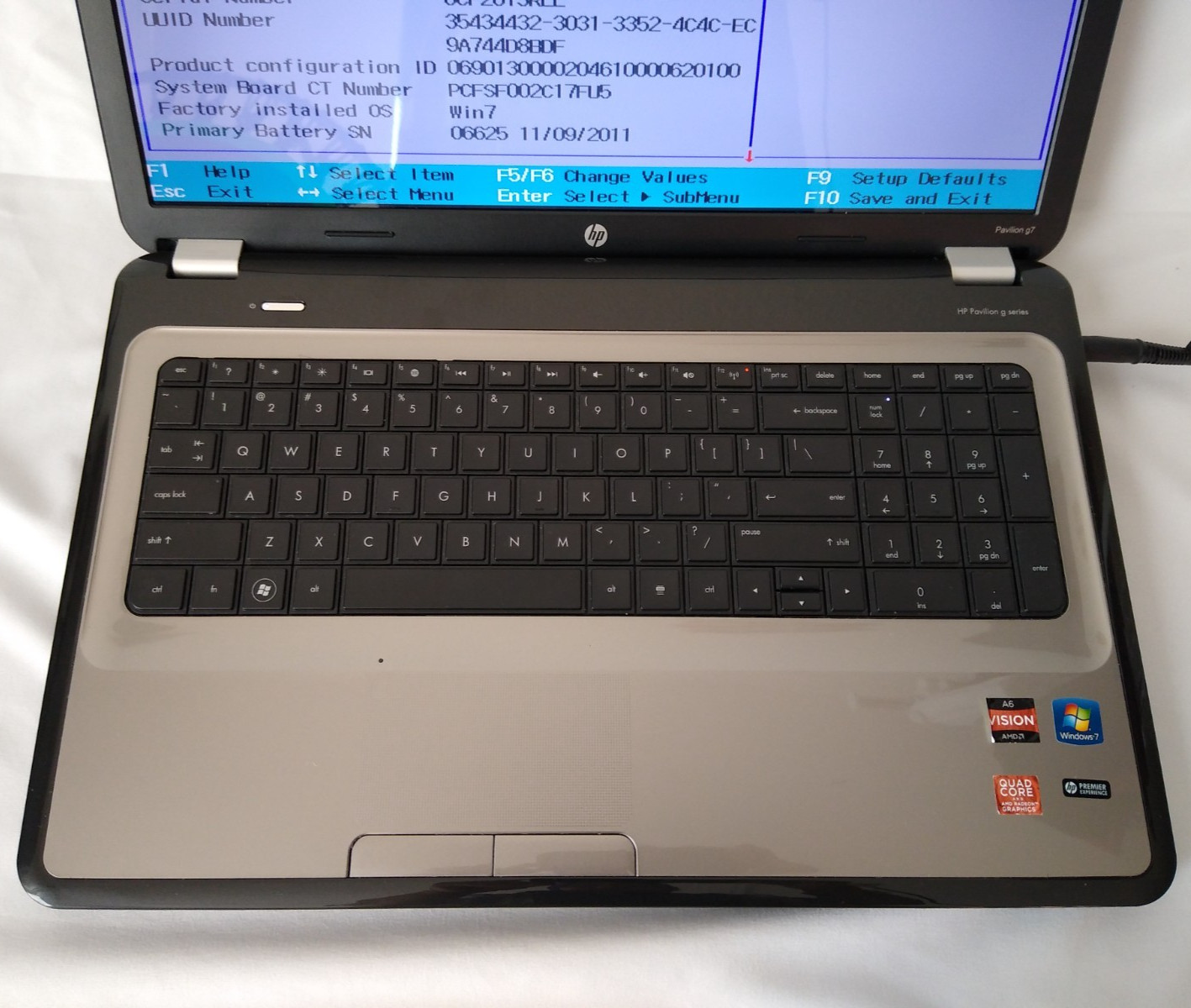 HP Pavilion G7 Notebook Laptop Windows 7 Home Premium AMD 4Core 1.5GHz 4GB RAM
