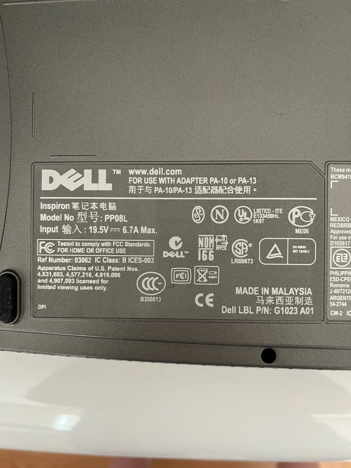 Dell Inspiron 5150 Laptop Intel Pentium 4 **DOES NOT TURN ON – FOR PARTS ONLY **