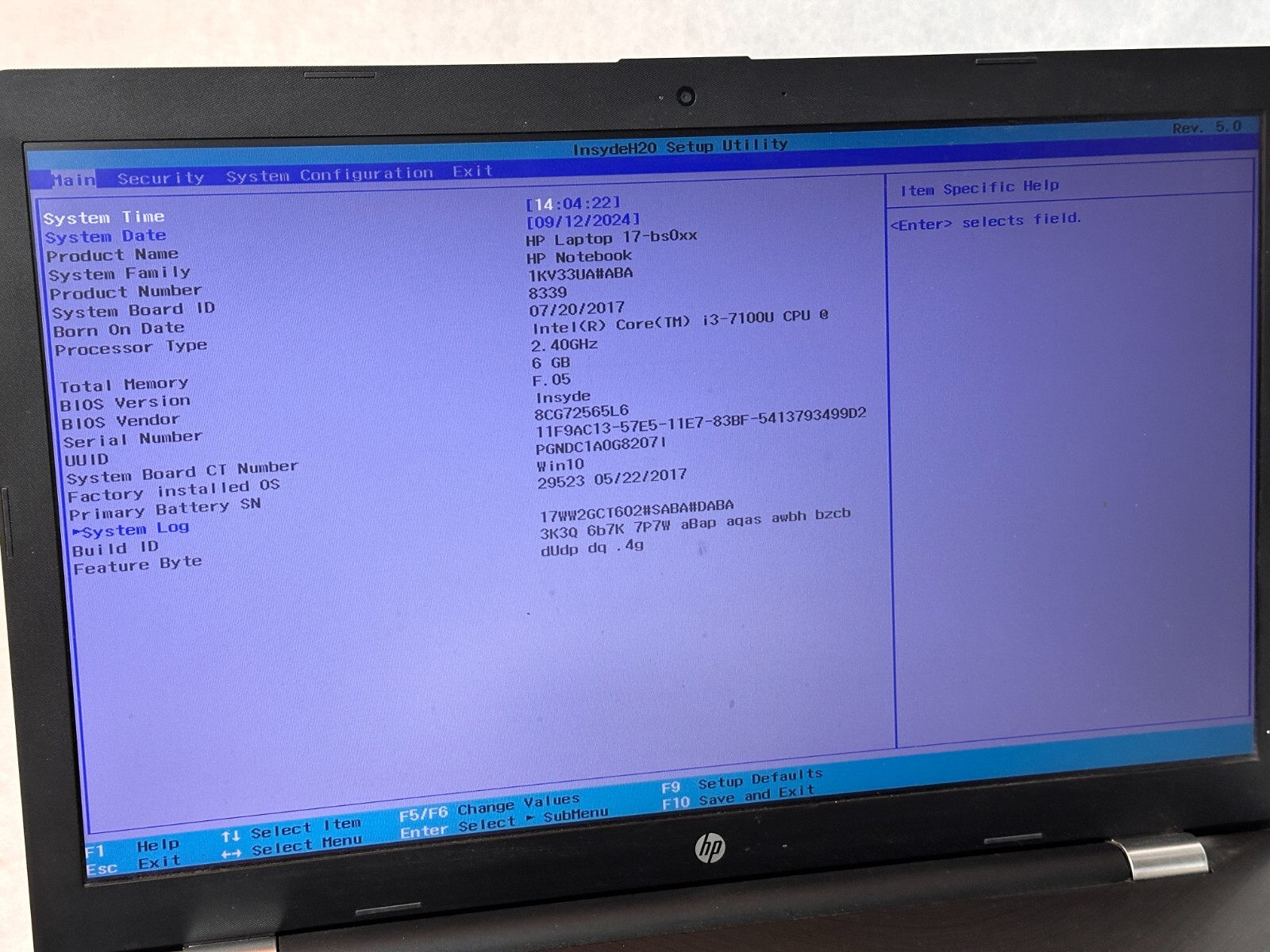 HP 15-bs051od 15.6″ / Intel Core i3-7100U @ 2.40GHz 6GB RAM 240gb SSD WIN 10 E42