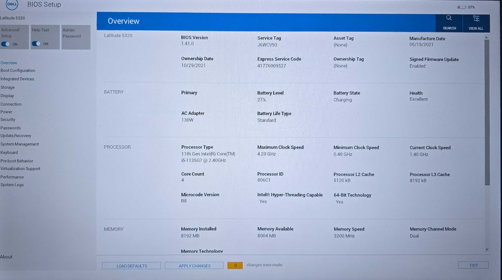 Dell Latitude 5320 Core i5-1135G7 2.6GHz CPU 8GB RAM 256GB SSD Windows 11 Pro