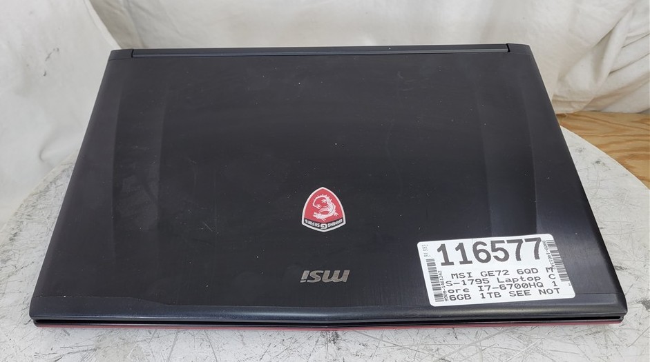 MSI GE72 6QD MS-1795 Laptop Core I7-6700HQ 16GB 1TB SEE NOTES