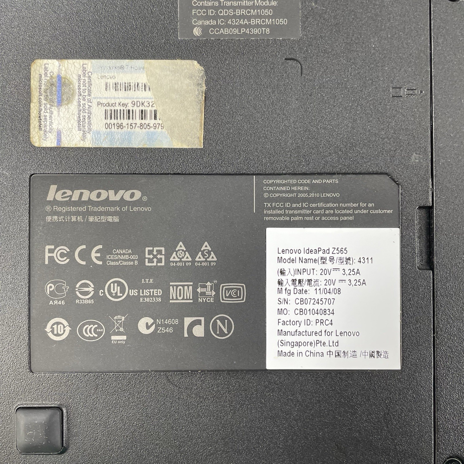 Lenovo IdeaPad Z565 15.6″ AMD Phenom 2 N660 3.0GHz 4GB RAM No SSD/OS/AC/Battery