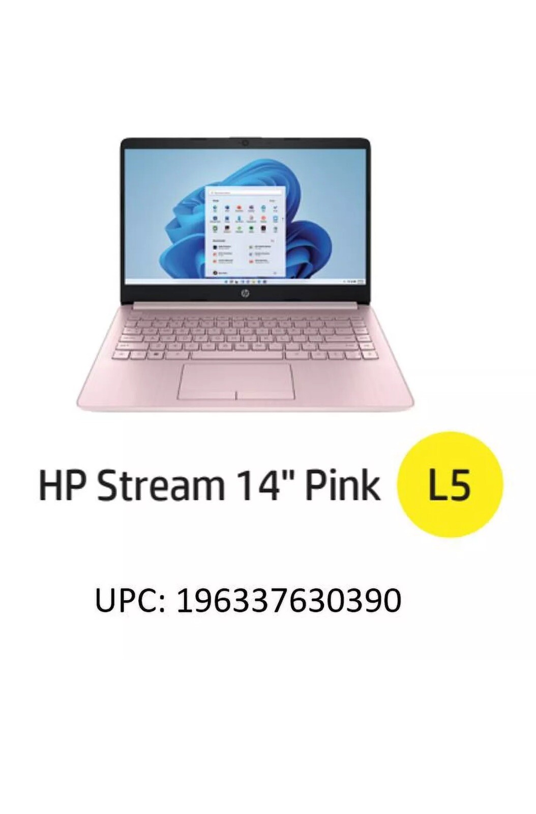 New HP Stream 14″ HD Laptop Intel N4120 64GB eMMC 4GB Ram Office Windows 11 Pink