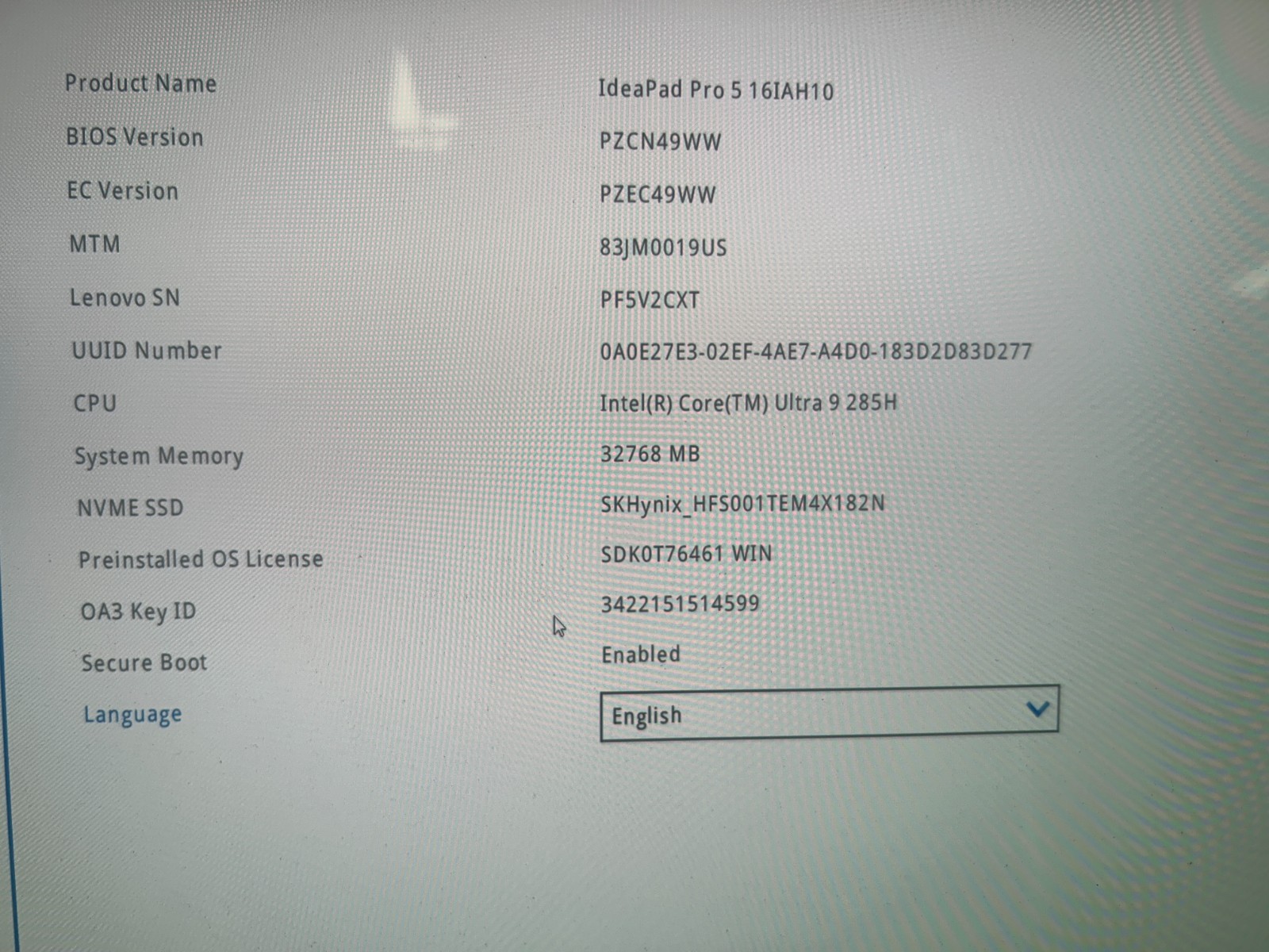 LENOVO IdeaPad Pro 5 1IAH10, Intel Core Ultra 9 285H, 2.90 GHz 32 GB, 1 TB NVMe
