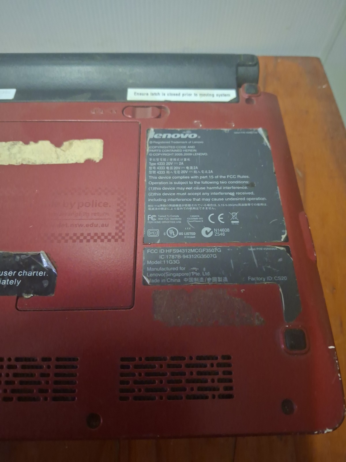 Lenovo Ideapad S10e Laptop Turns On For Parts Or Repair Locked