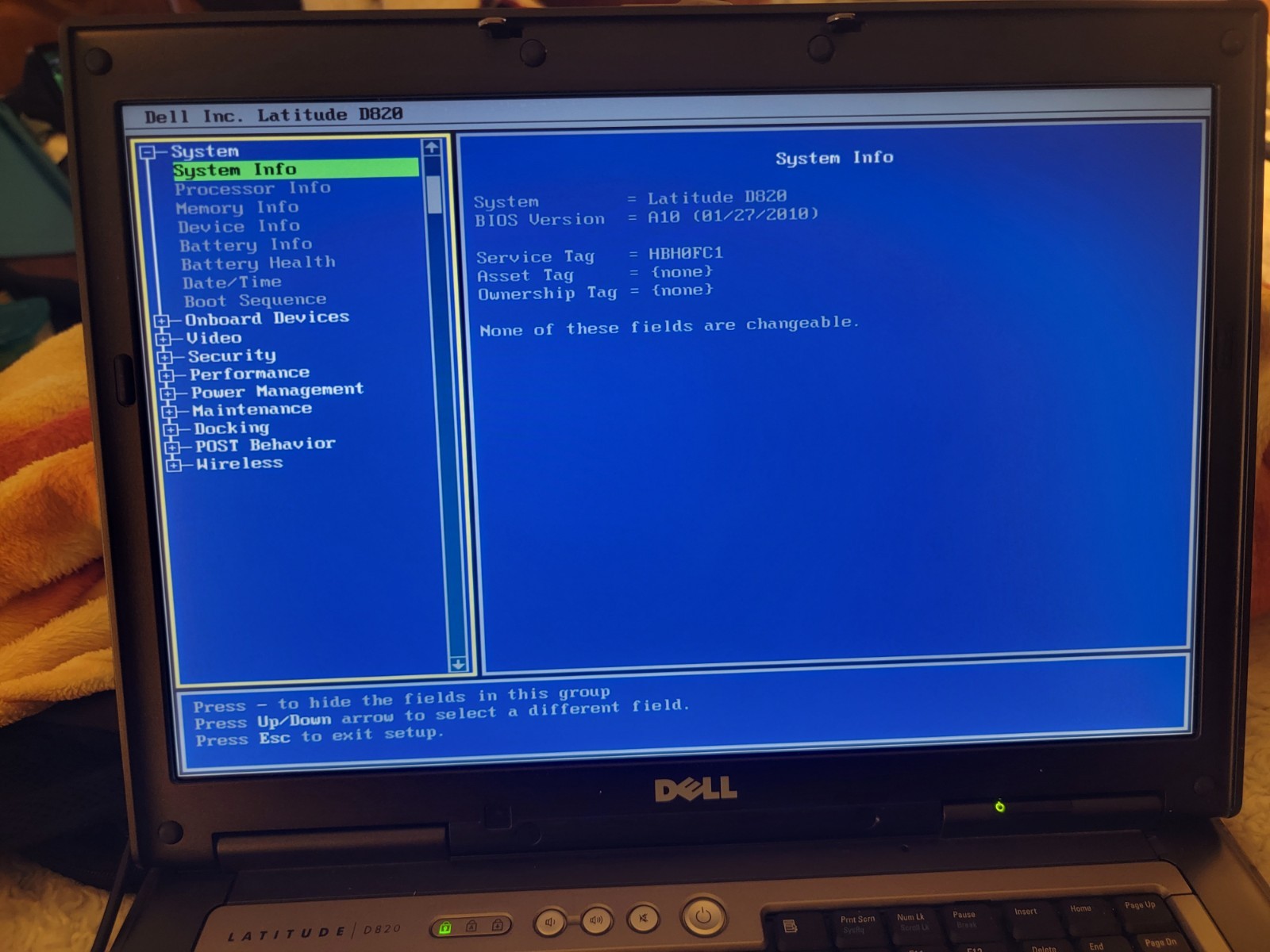 Dell D820 Lattitude Laptop – Intel Centrino Duo- Passed Tests on XP- for PARTS