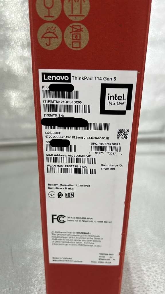 Lenovo ThinkPad T14 Gen 6 14″ Touch Ultra 7 255U Up to 5.2 GHz 16GB RAM 1TB SSD