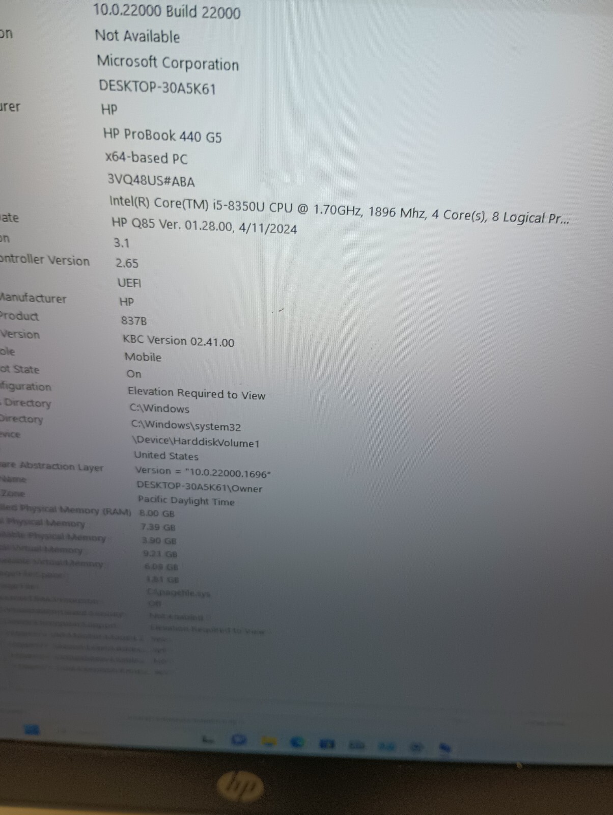 10131c ProBook440 G5 w/charger.i5-8350U.8GB.128GB M.2.14″FHD.Backlit.W11 Pro