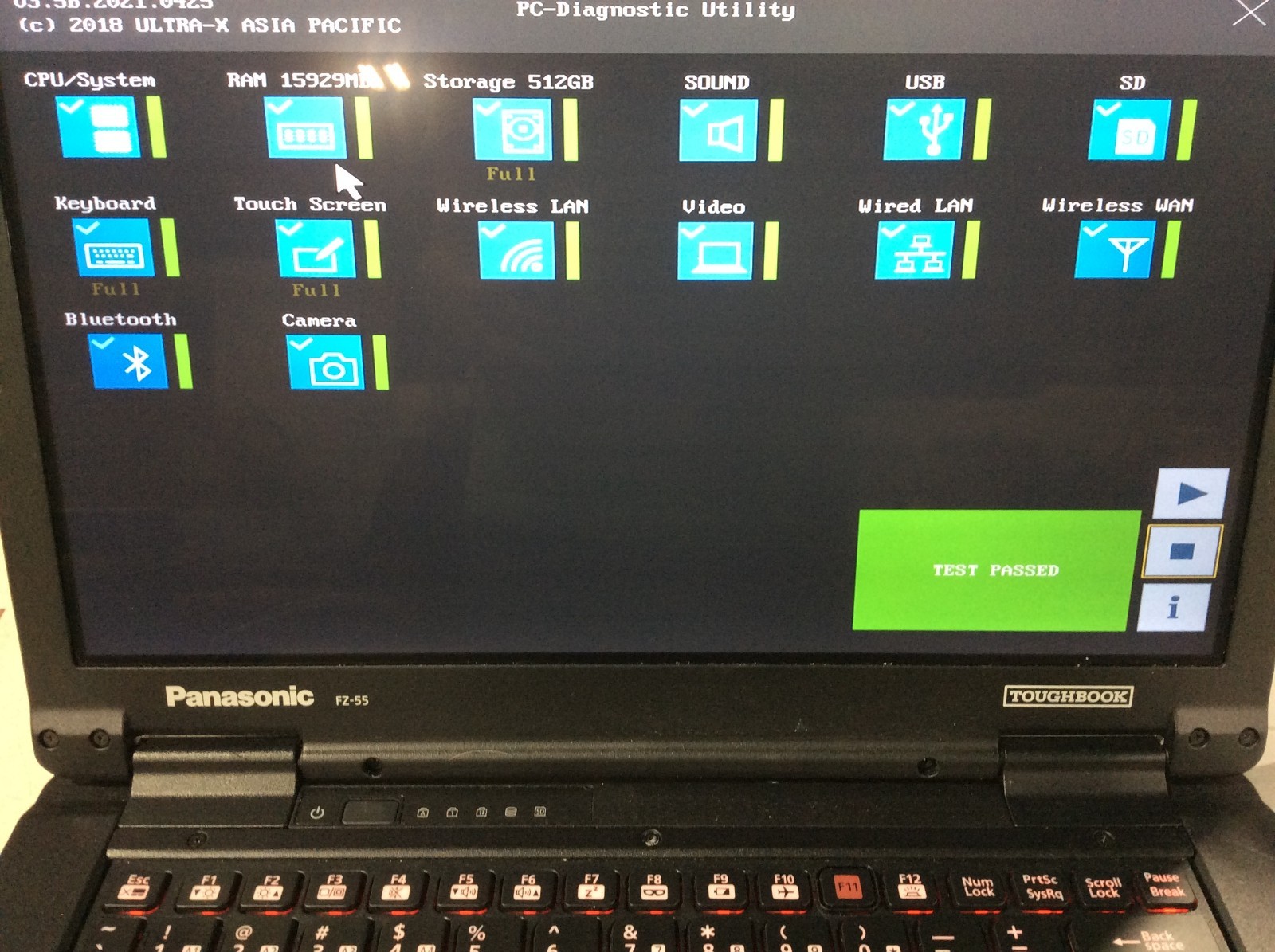 Panasonic Toughbook FZ-55 MK2 i5-1145G7 16GB RAM 512GB Stylus 6,760 Hrs C308076
