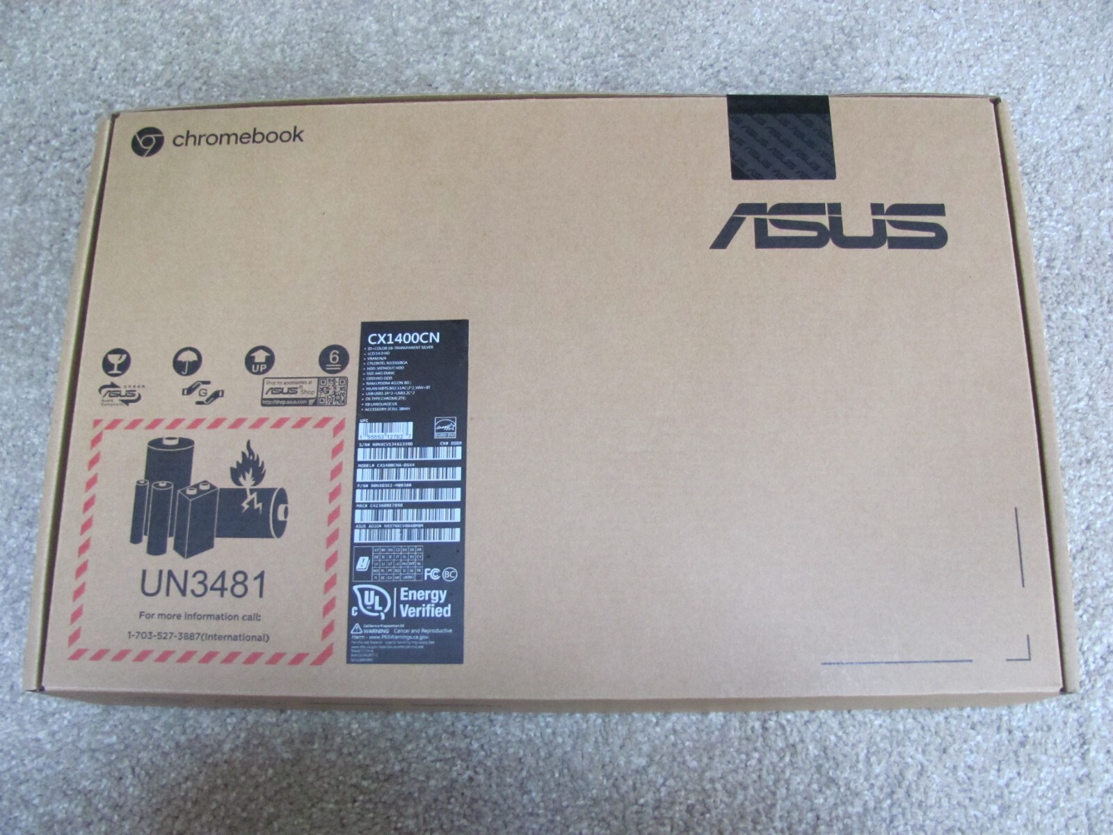 ASUS Chromebook CX1 CX1400CNA-DS44, Intel N3350 / 1.1 GHz, 4 GB RAM – 64 GB eMMC