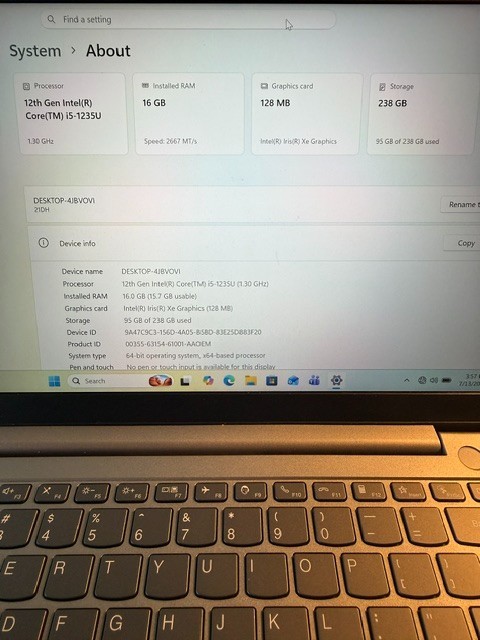 Lenovo ThinkBook 14 G4 IAP i5-1235U 256GB SSD 16GB RAM (No Charger Included)