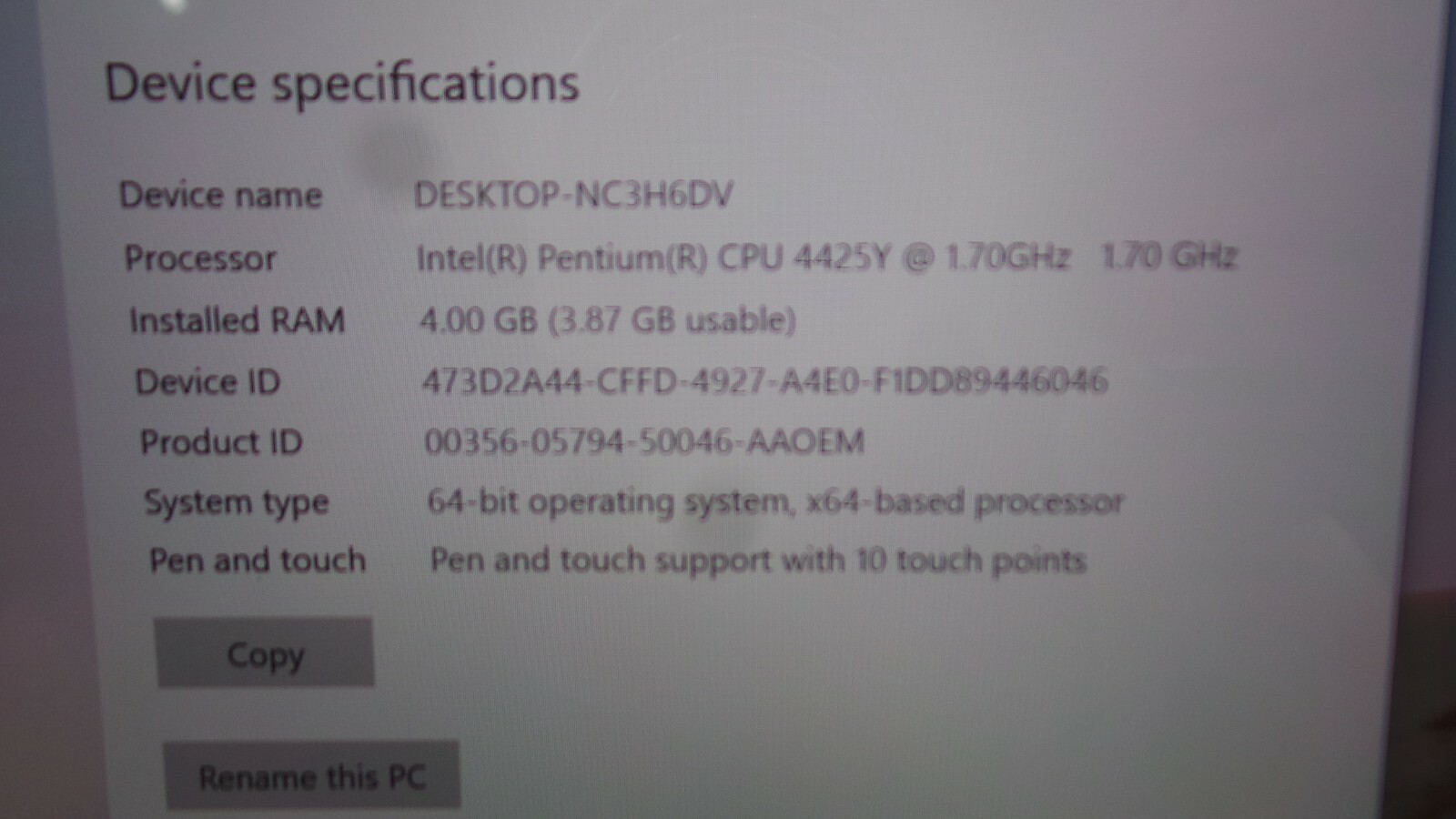 Microsoft Surface Go 2 10.5″ 2020 1.7GHz Pentium Gold 4425Y 4GB 64GB