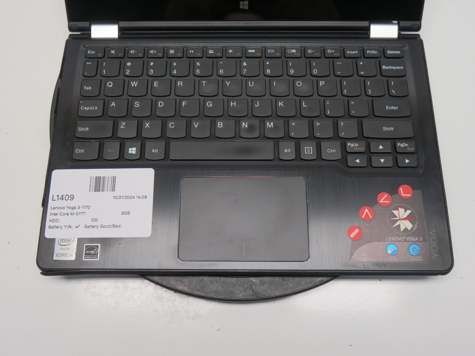 Lenovo Yoga 3-1170 Laptop M-5Y71 8GB Ram No HDD – Parts/Repair
