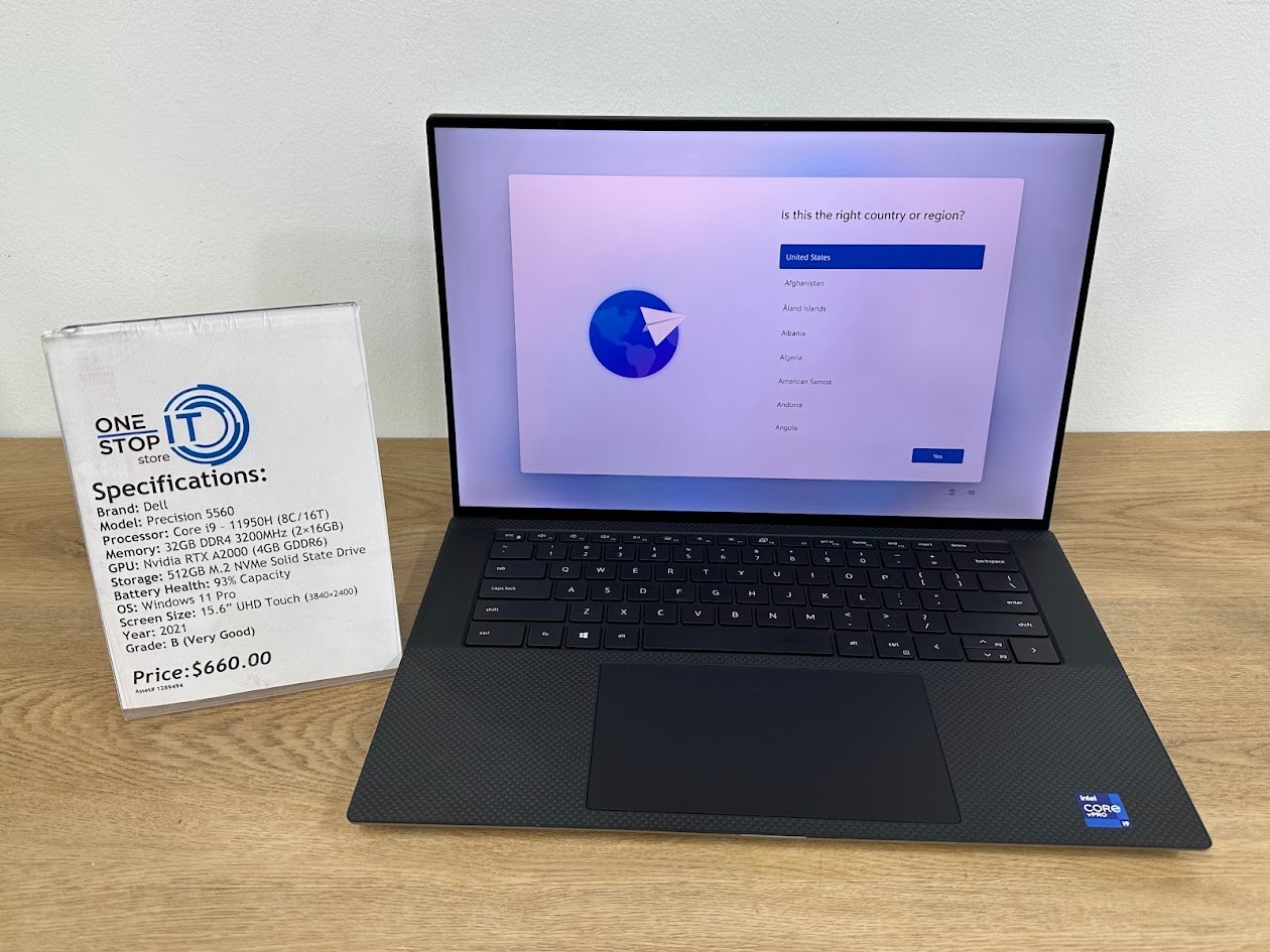 Dell Precision 5560 Core i9 11950H, 32GB DDR4 3200MHz, RTX A2000, 512GB SSD 2021