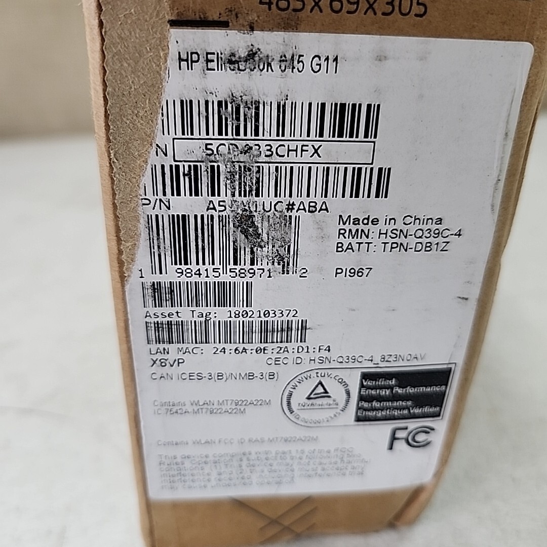NEW HP EliteBook 645 G11 14″ Notebook Ryzen 5 Pro 7535U 256GB SSD