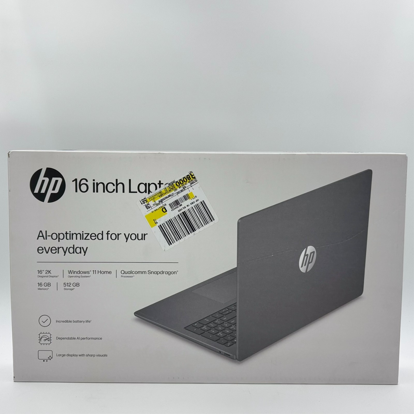 HP OmniBook 3 16″ 2K IPS AI PC Snapdragon X 16GB RAM 512GB SSD Silver
