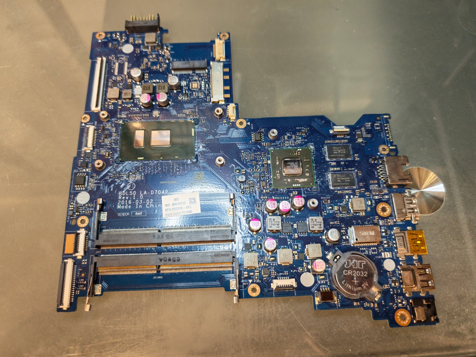 HP 15-AY 250 G6 G5 15-AC MOTHERBOARD LA-D704P I7-6500U AMD R7 M440 INTEL 520 #