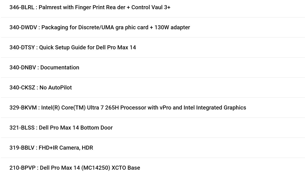 Dell Pro Max 14 FHD+ Intel Ultra 7 265H – 32GB RAM 512GB SSD – Intel Arc Pro 140