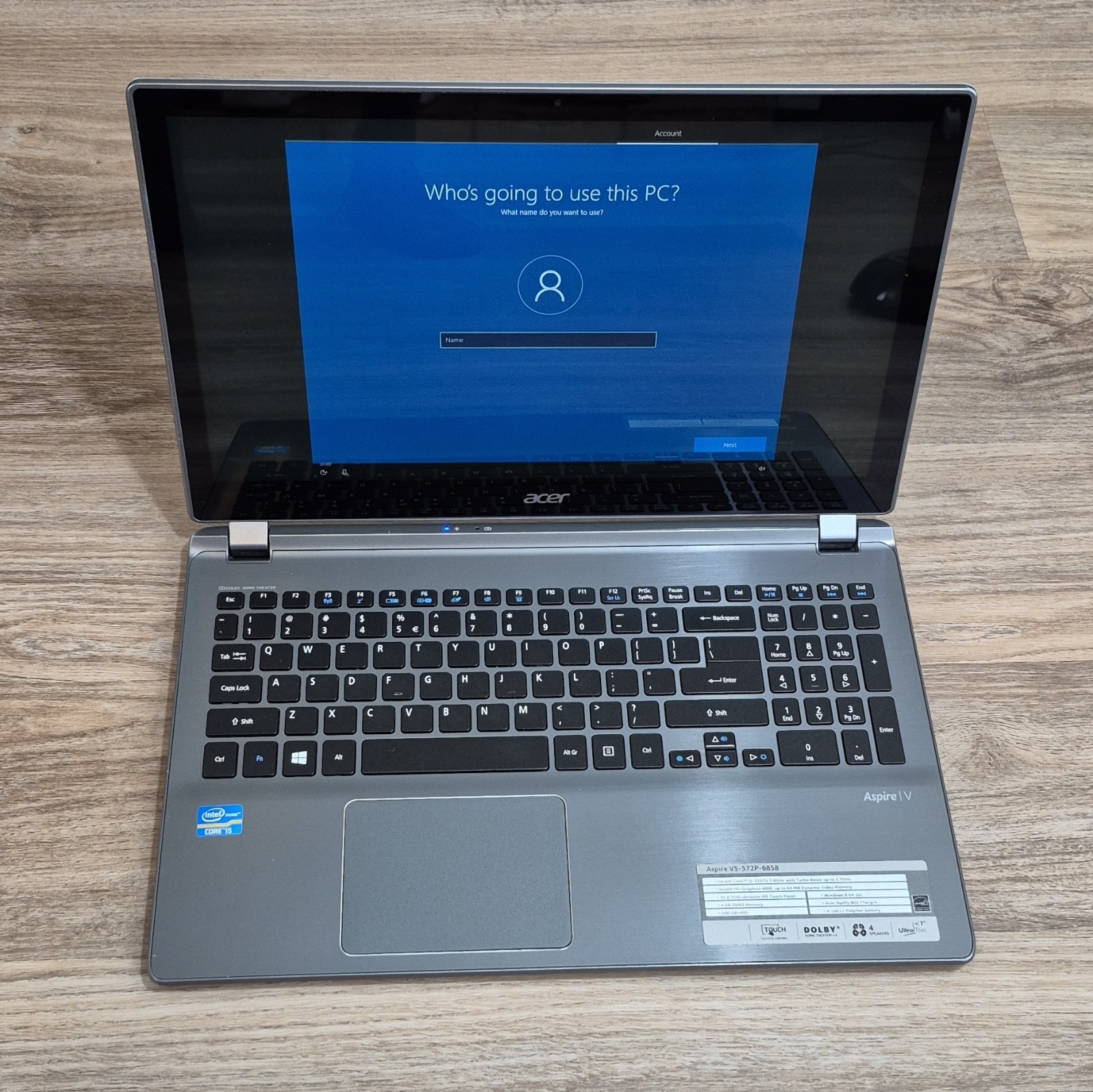 Acer Aspire V5-572P-6858 15.6″ Touchscreen Laptop | Core i5 4GB RAM | 500GB HDD