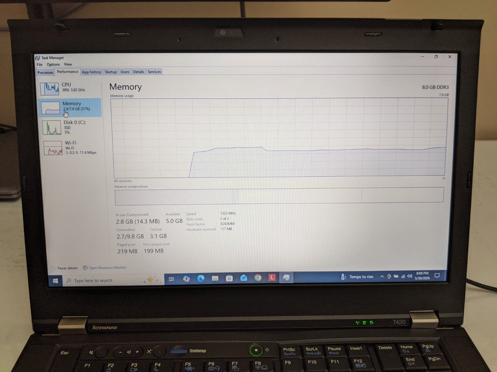 Lenovo ThinkPad T420 Quad Core i7 2720QM 8GB 250GB SSD Win 10 Pro – Grade A